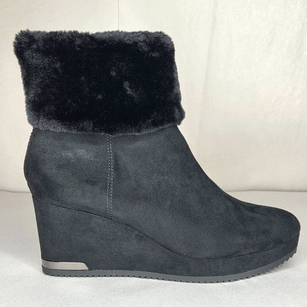 DKNY Nadra Black Wedge Booties, Size: 9.5